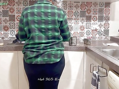 A Tale of Fuck & Romance: Indian Couple's Sensual Play in the Kitchen! Big Ass - Loud Moaning - Indian Anal Sex