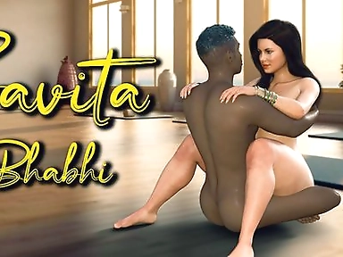 Busty Savita Bhabhi Enjoyed a Sex Lesson with Her Yoga Instructor.
