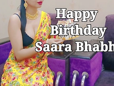 Indian Beautiful Saara Bhabhi Celebrate Her Birthday with Devar Ji Saara Bhabhi Give Return Gift Devar Ji Sexy Creampie Pussy